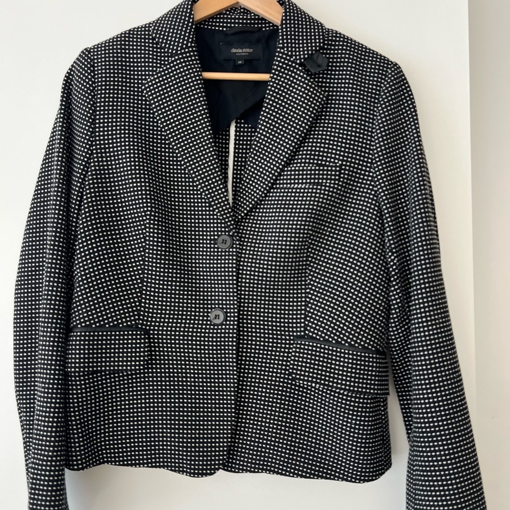 Petite Sophisticate Black & White Dot Blazer